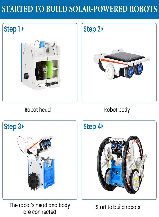 Playsheek 13-in-1 STEM Projects Solar Robot Toy for Kids Ages 8 9 10 11 12 Years Old, Building Science Educational Toys Birthday Gift for Kids Boys Girls (White) - Image 5
